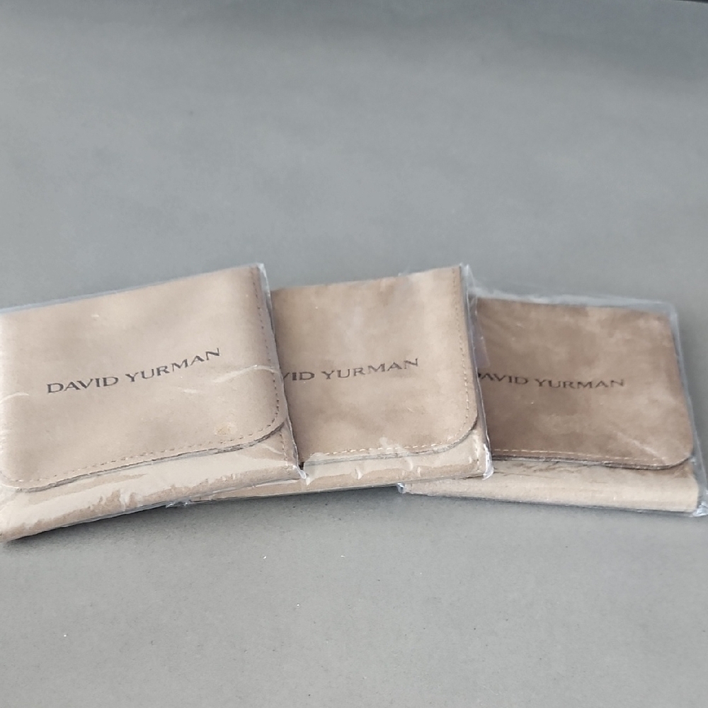 David Yurman Beige Pouch Trio NEW!!